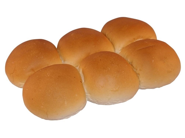 Rond zacht witte broodjes 6 stuks