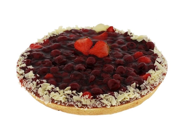 Aardbeien kersen vlaai open